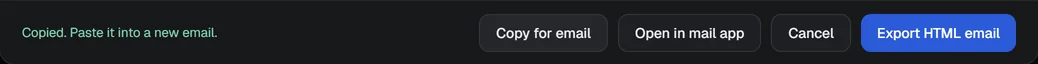 Copy for email confirmation