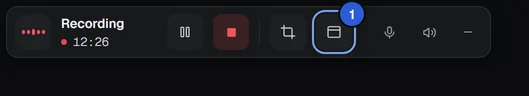 The Live window button on the recording bar