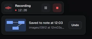 The bar after a snip, with a thumbnail and Undo