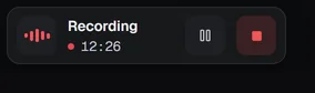 The recording bar at rest