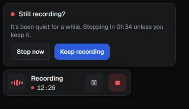The Still recording? card