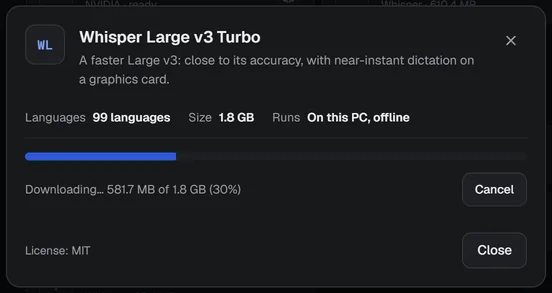 A download in progress